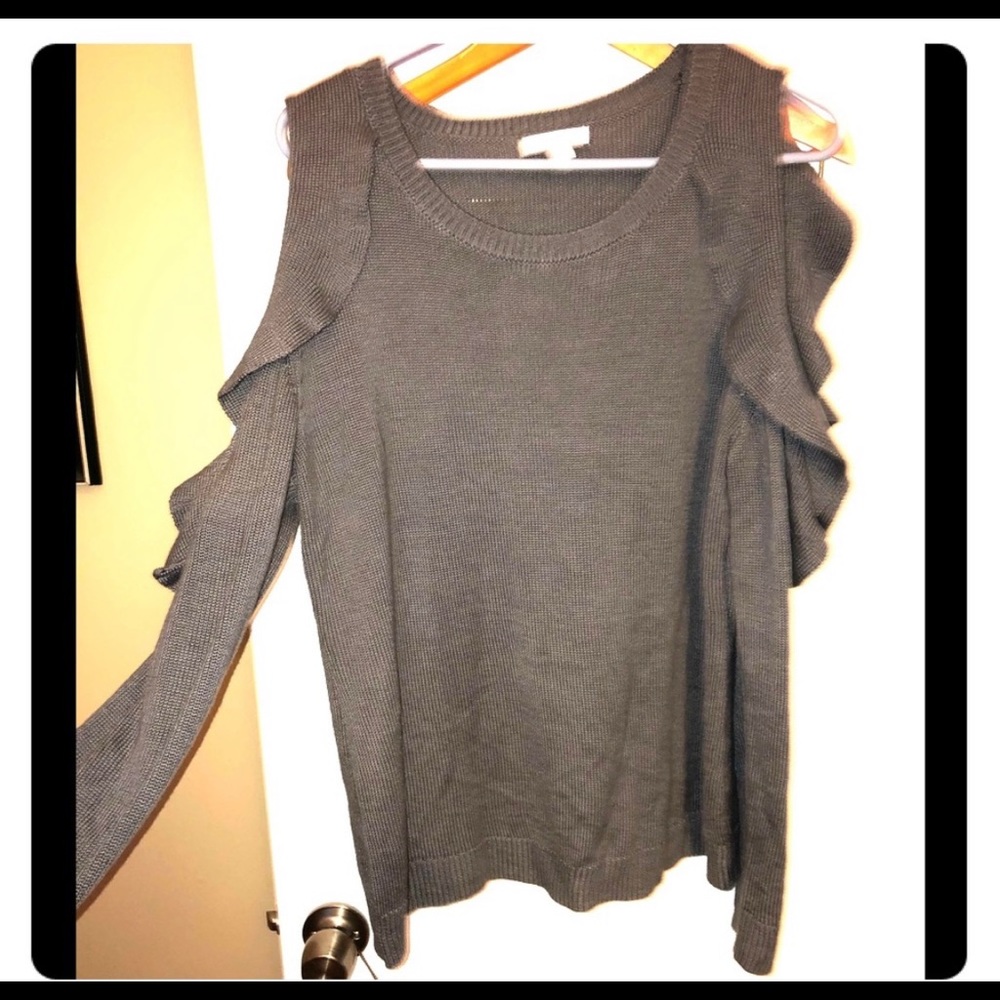 NY and company | cold shoulder ruffle sweater XL